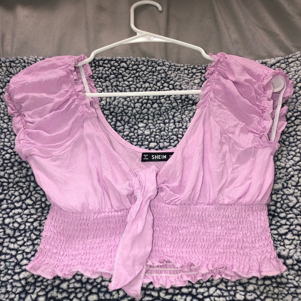 SHEIN purple tied top